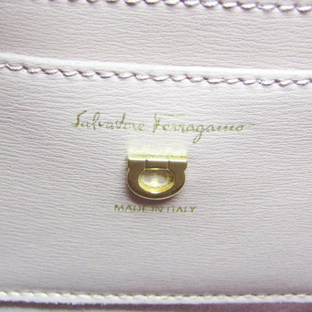 SALVATORE FERRAGAMO Gancini DH-21 H484 Women's Leather Shoulder Bag Light Pink - Picture 6 of 7